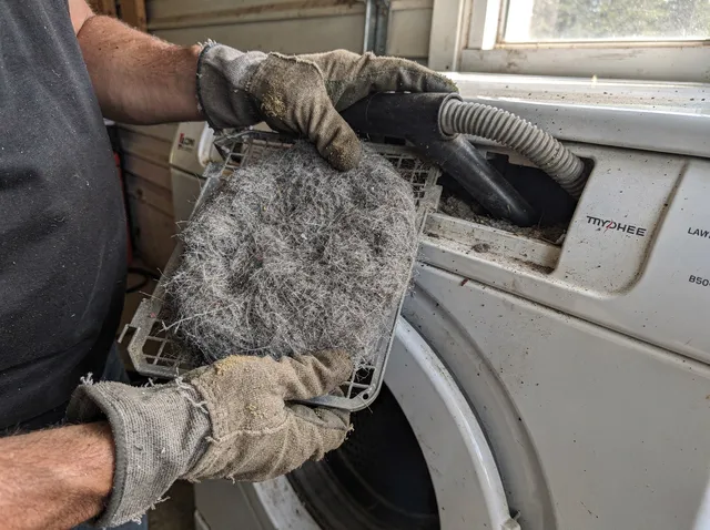 Cleaning Dryer Lint Trap in Eastvale