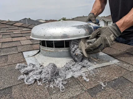 Cleaning Dryer Vent On Roof in Eastvale