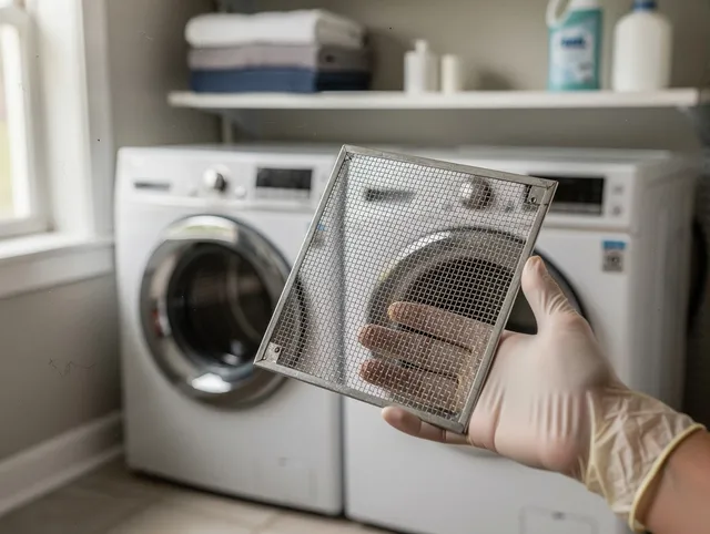 Eastvale Dryer Vent Cleaning specialist performing detailed lint trap cleaning service in Eastvale